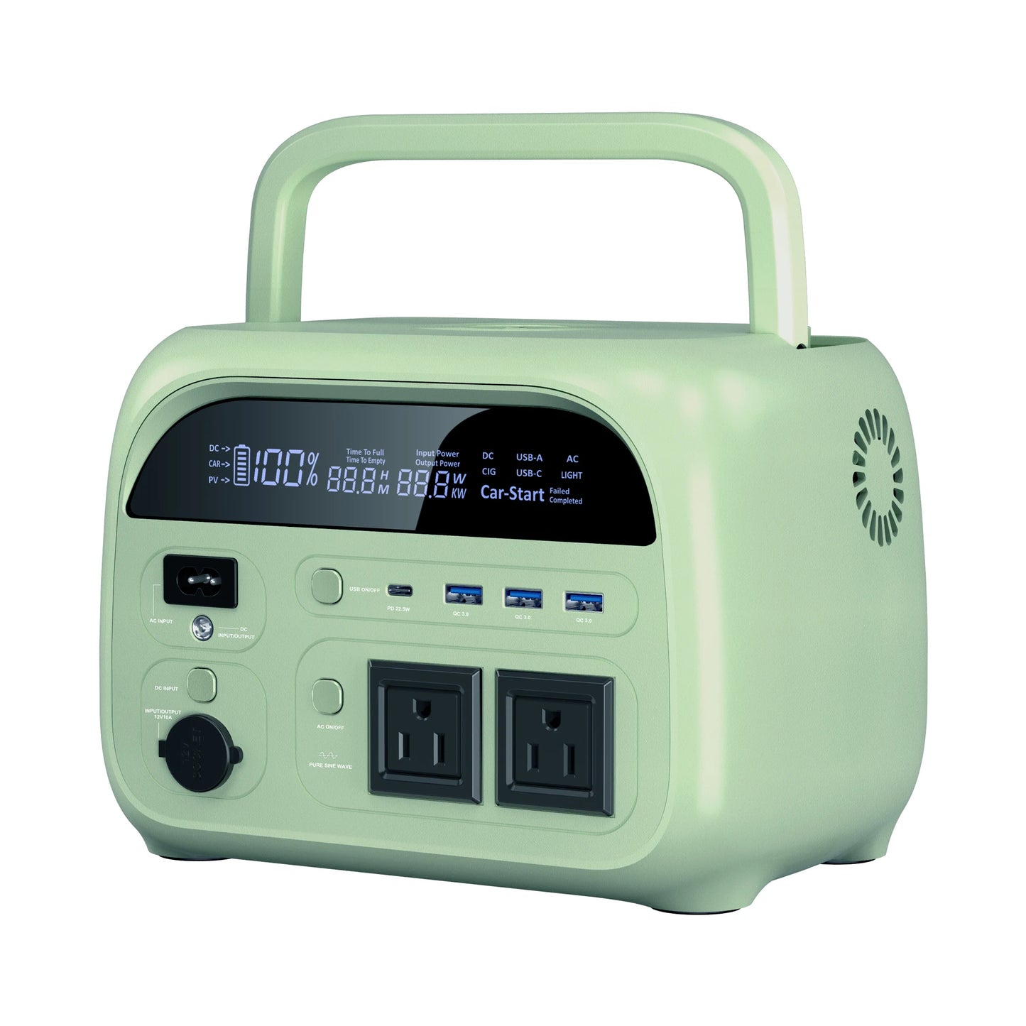 CTOLITY AP400 Portable Power Station 500W 345wh Camping Solar Generator 108000mAh LiFePo4 Battery Backup Generator UPS Home RV