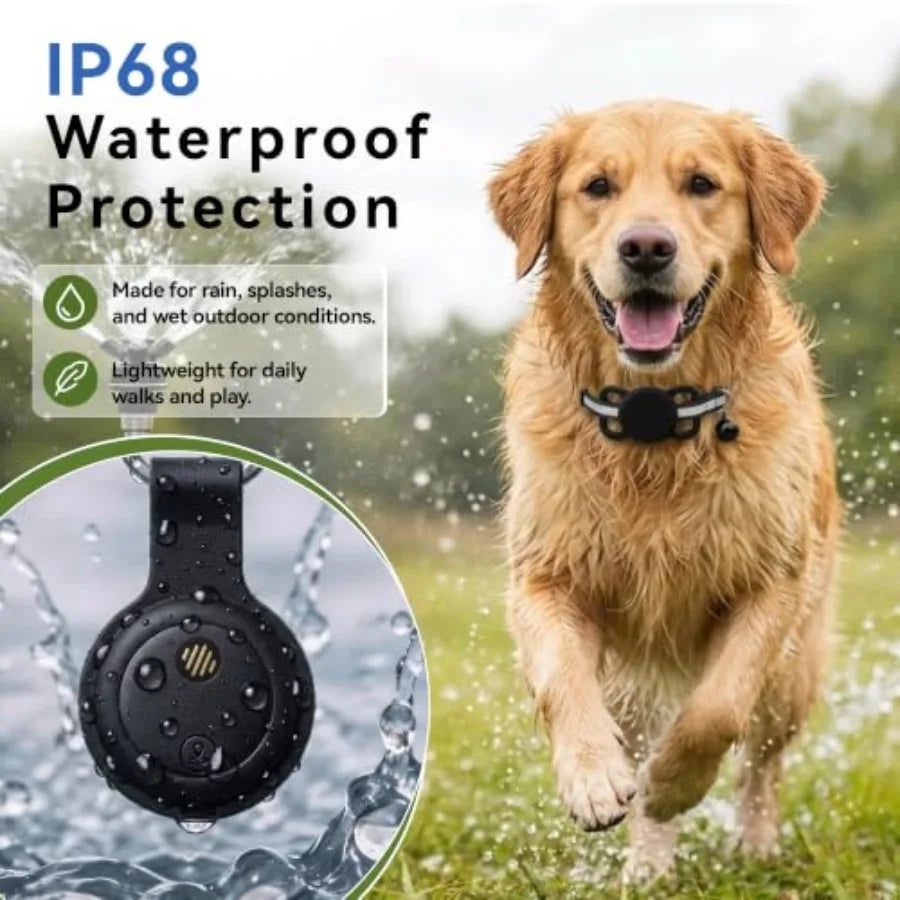 Dog Tracker, GPS Tracker for Dogs with Real-Time Location Tracking, No Monthly Fee or SIM, IP68 Waterproof Mini Pet Finder, 365
