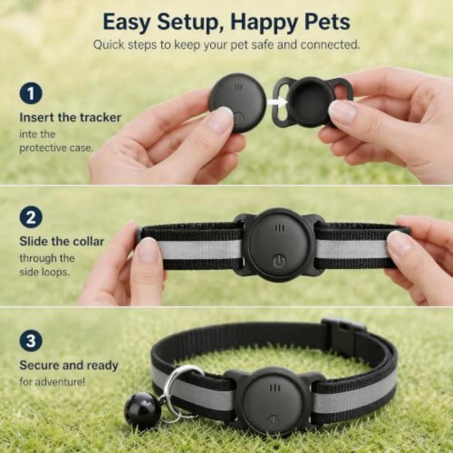 GPS Tracker for Dogs, Smart Collar with Real-Time Location - Pet Location Tracker with Holder, No Monthly Fee/No SIM Card, Work
