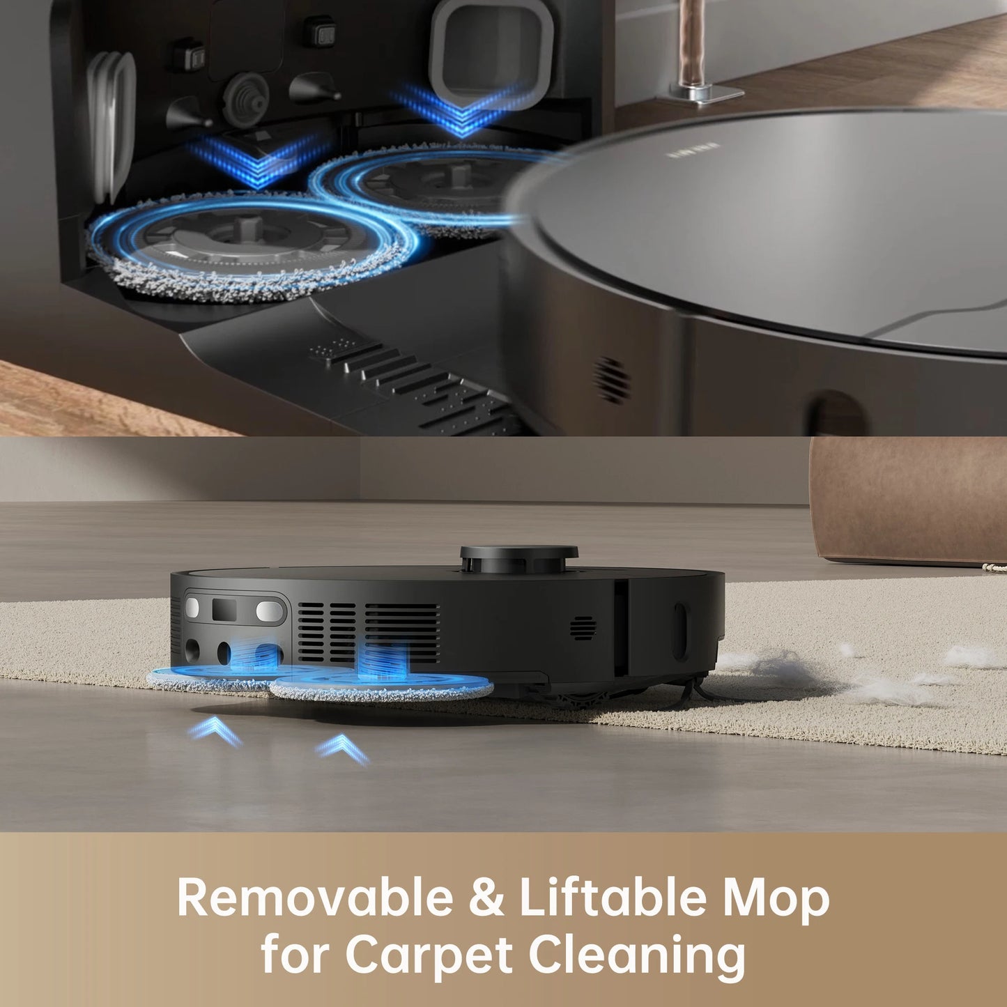 Refurbished DREAME Govac 508 Robotic Vacuum with Removable & Liftable Mop, 12,000Pa Suction, Side Brush Extensive Cleaning, 158°F Mop & Washboard Self Cleaning, Auto-Empty, Auto Refill, liftable Brushes