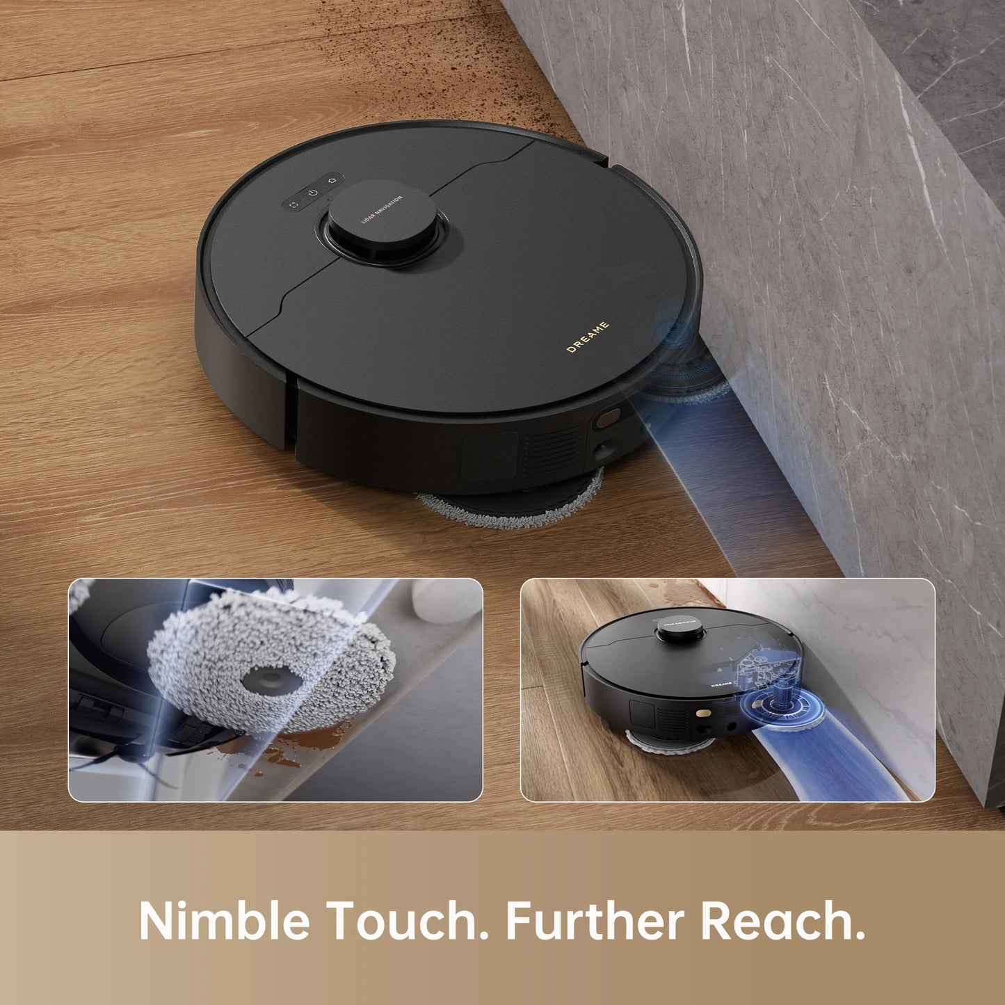 Refurbished DREAME Govac 508 Robotic Vacuum with Removable & Liftable Mop, 12,000Pa Suction, Side Brush Extensive Cleaning, 158°F Mop & Washboard Self Cleaning, Auto-Empty, Auto Refill, liftable Brushes