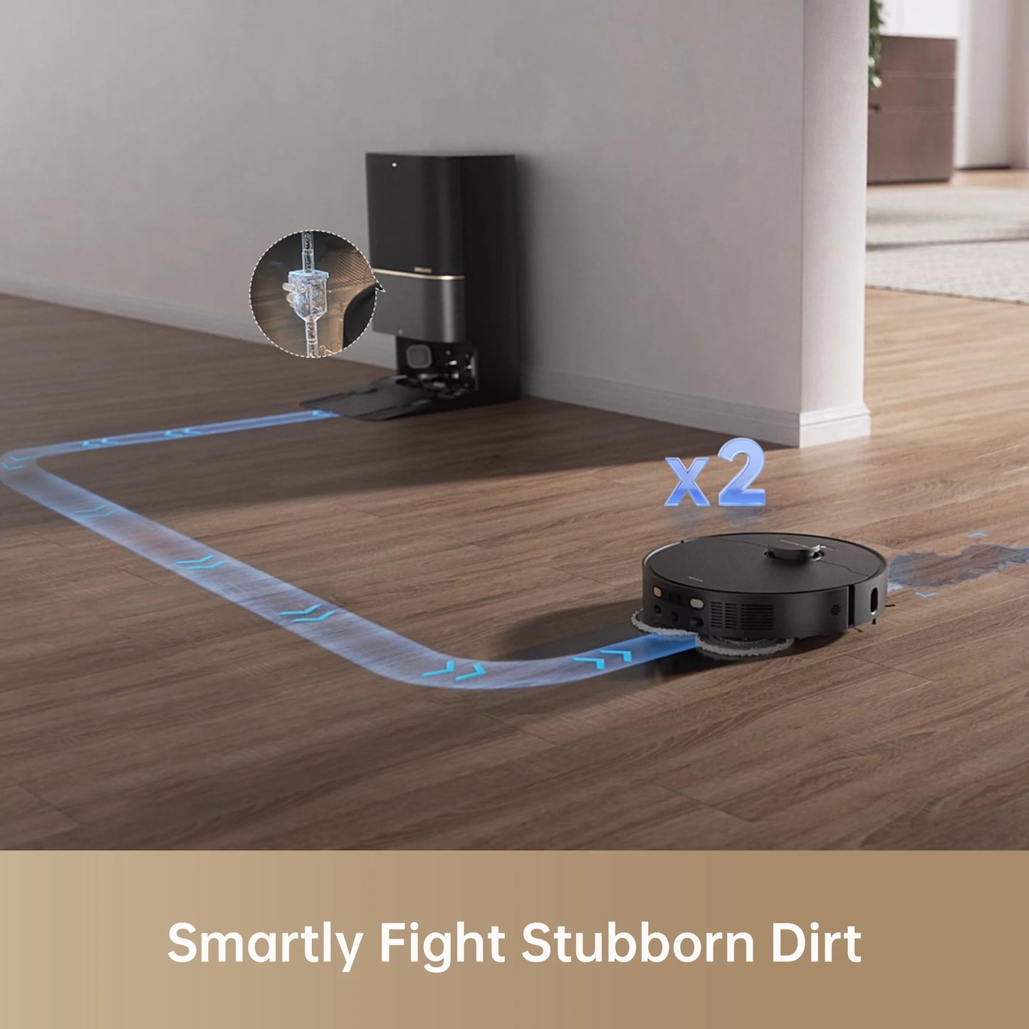Refurbished DREAME Govac 508 Robotic Vacuum with Removable & Liftable Mop, 12,000Pa Suction, Side Brush Extensive Cleaning, 158°F Mop & Washboard Self Cleaning, Auto-Empty, Auto Refill, liftable Brushes