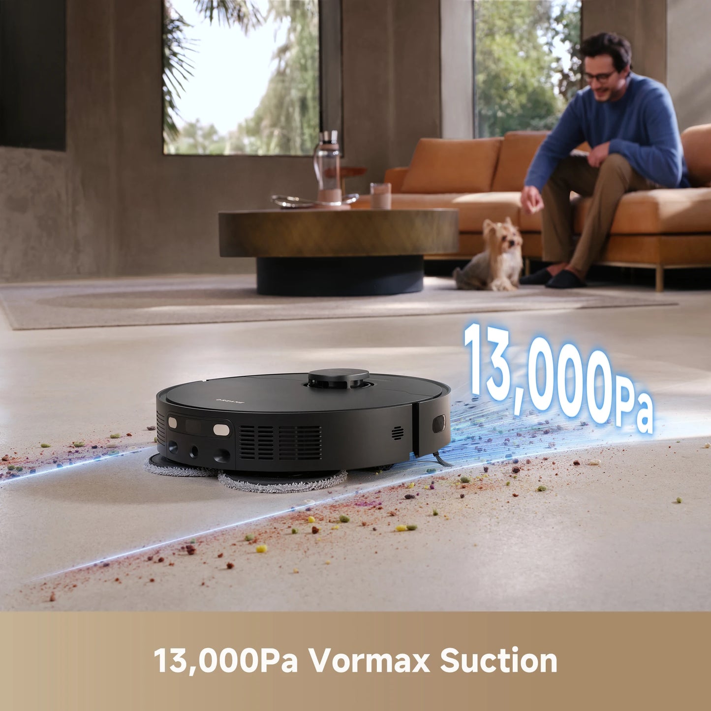 Refurbished GoVac 400 Robot Vacuum and Mop with Auto-Empty, Mop Self-Cleaning, 13KPa Suction, Ultrasonic Carpet Sensing
