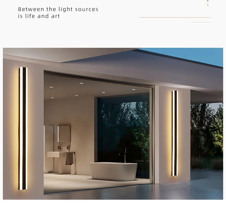 LED long wall lamps OutdoorWaterproof IP65 Garden Lights outdoor porch-f-lights Door wall lamp lighting Modern outdoor walllight