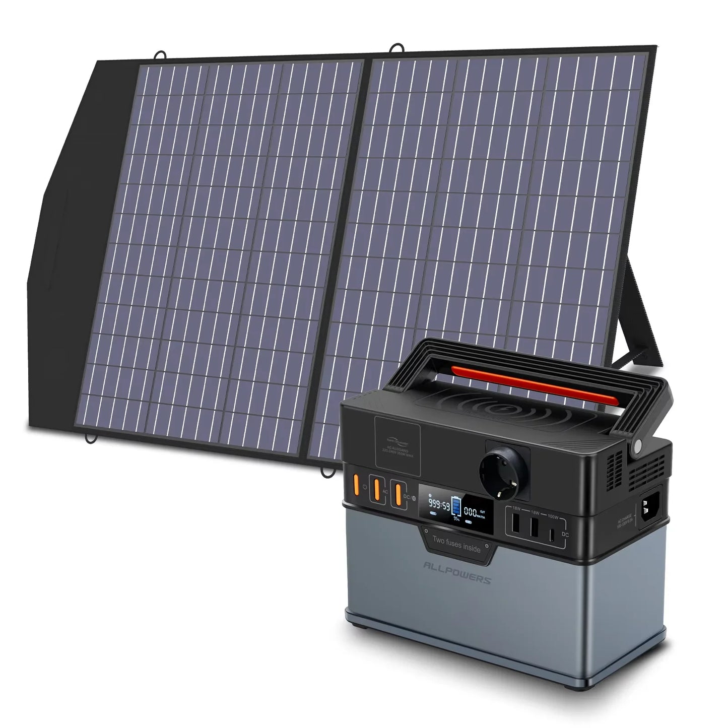 ALLPOWERS S300 PLUS 300W Portable Solar Power station & 60W / 100W Foldable Solar panel for outage Emergency Camping Fishing RV