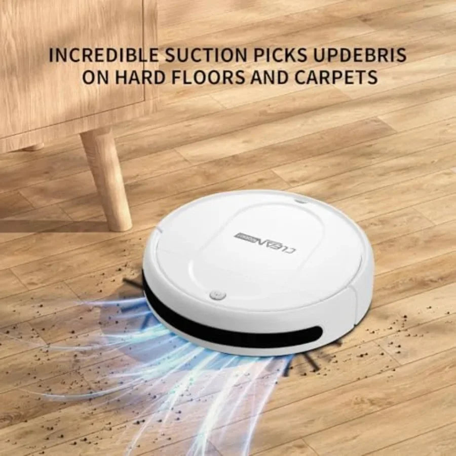 Home tile cleaning robot vacuum and mop combo with wireless touch button, silent operation, advanced obstacle avoidance, black