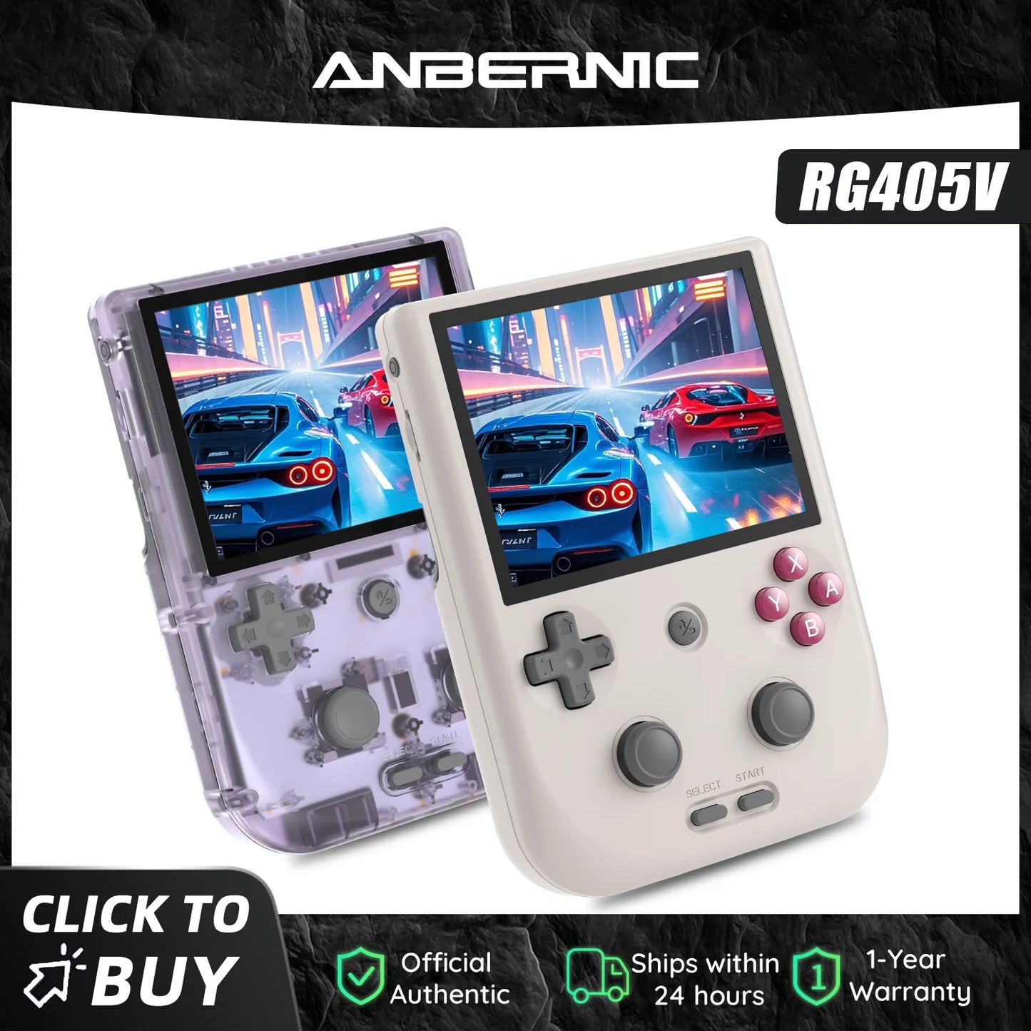 Anbernic RG405V Handheld Game Console 4’’ IPS Touch Screen Android 12 Unisoc Tiger T618 64-bit Game Player 5500mAh OTA Update