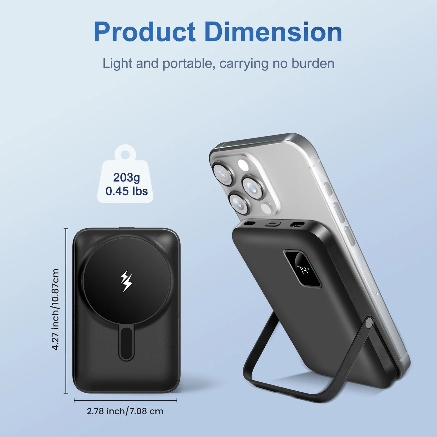 10000mAh Magnetic Wireless Power Bank Fast Charging Capacity Portable 15W LED Display Magsafe for IPhone 17 16 15 14 12 Pro Max
