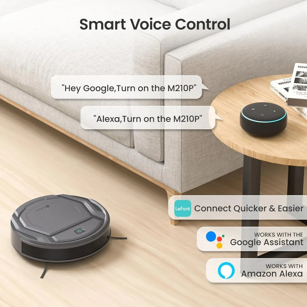 2200Pa Suction Robot Vacuum, 120 Min Runtime, WiFi/App/Alexa, Slim Auto-Charging, Anti-Collision