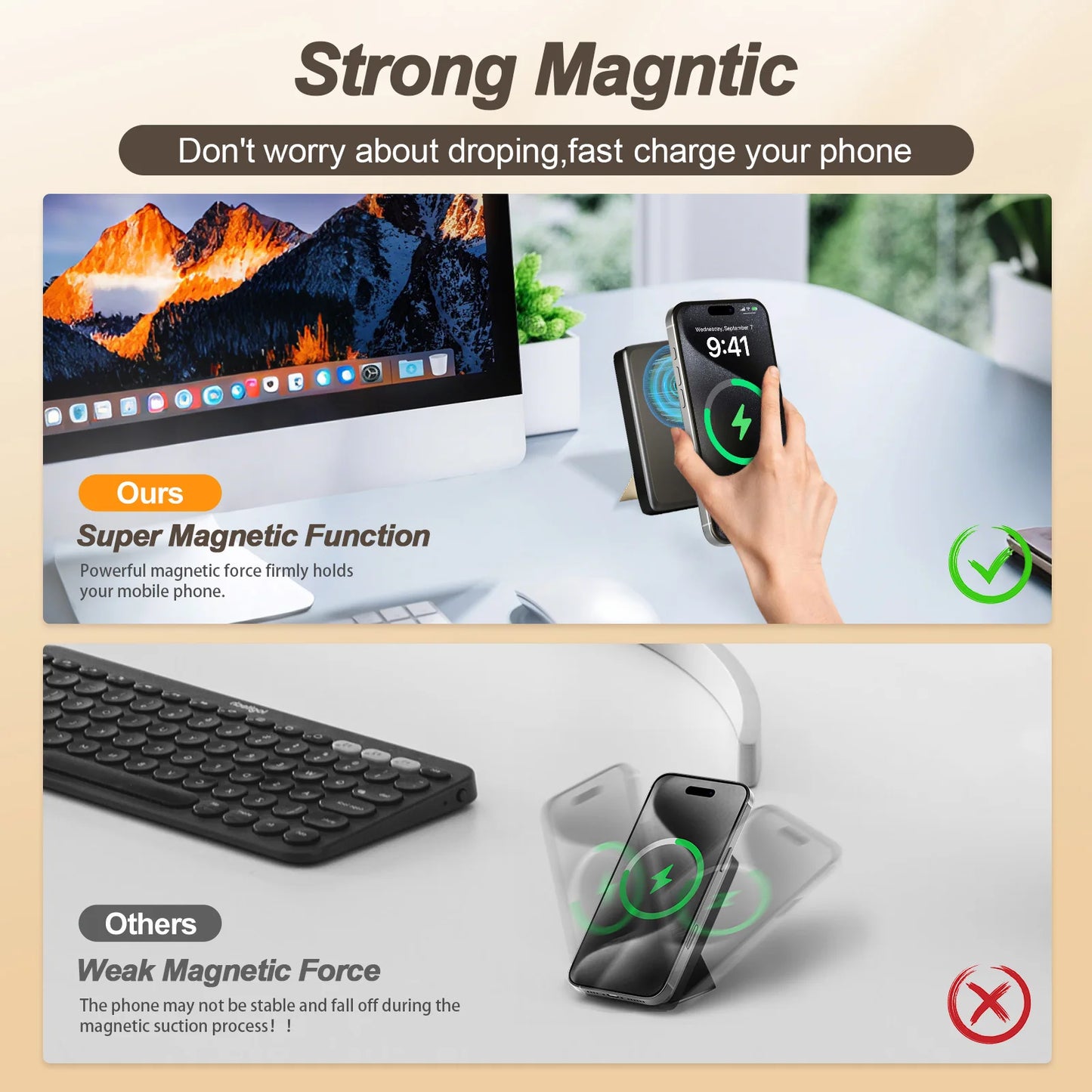 10000mAh Wireless Magntic PowerBank Adapter 22.5W Portable Battery 4 IN 1 Fast Charging For MagSafe iPhone Samsung Xiaomi