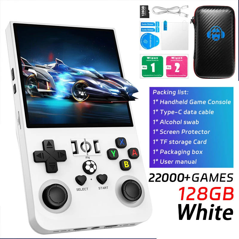 Ship From US R36MAX Handheld Game Console 4‘’HD Screen 64/128G Retro Game Console Portable Pocket Game Player