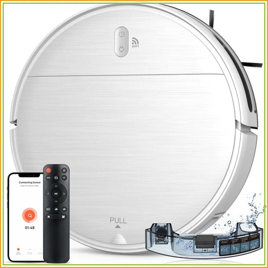 2-in-1 Robot Vacuum and Mop Combo, App/Alexa/Voice Control, Slim Self-Charging, Strong Suction & Long Runtime for Hard Floor Pet Hair Carpet