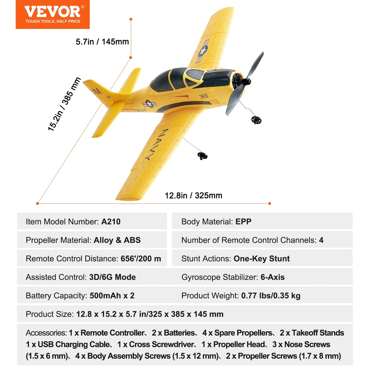 SucceBuy RC Plane 2.4G 4CH Remote Control Airplane W/ 6-AxisGyro Stabilizer Aircraft Toy RC Glider for Kids Beginners Boys Gifts