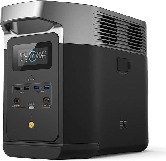 Portable Power Station DELTA 2, 1024Wh LiFePO4 (LFP) Battery, 1800W AC/100W USB-C Output, Solar Generator(Solar Panel Optional)