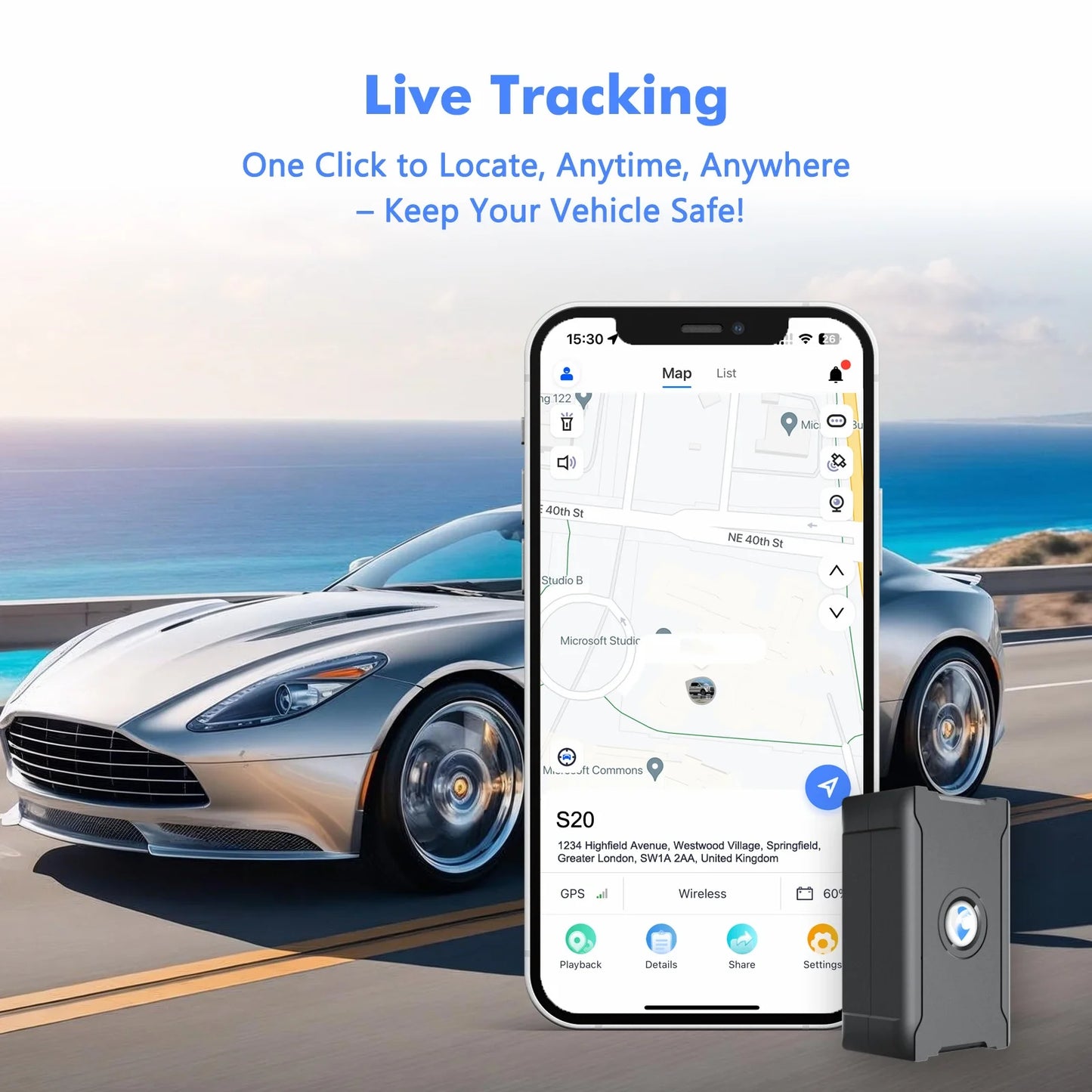 Wireless GPS Tracker Car Anti-Theft Real-Time Position Waterproof Magnet 90 Day Standby Locator for Vehicl Truck Asset Container