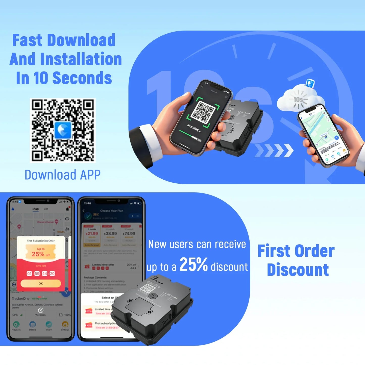 5M Accuracy Hidden 4G GPS Tracker - Vehicle Anti-Theft Locator with Real-Time Alert/Geo-Fencing | Paid App