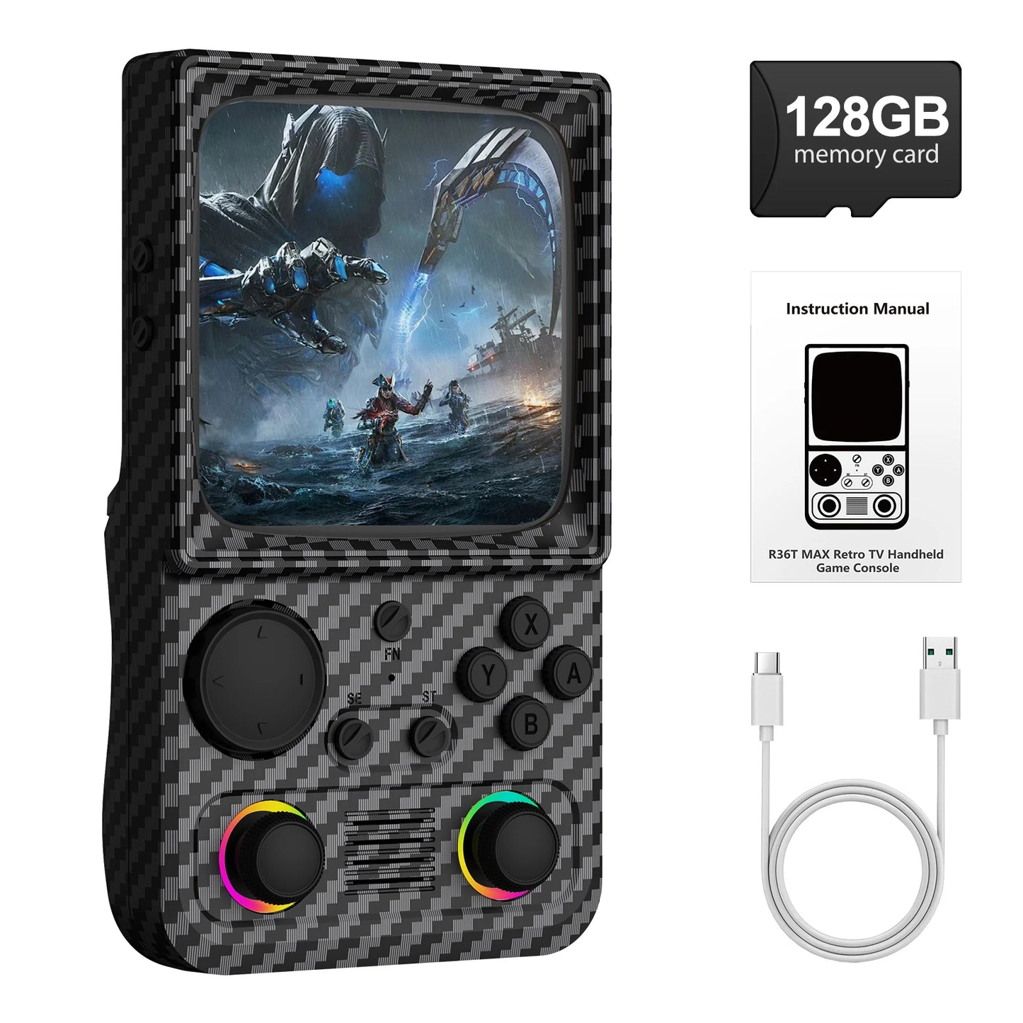 R36T MAX Handheld Game Console Support Wi-Fi 22000+Game 4.0" IPS Screen Portable Pocket Video Player Ship From US