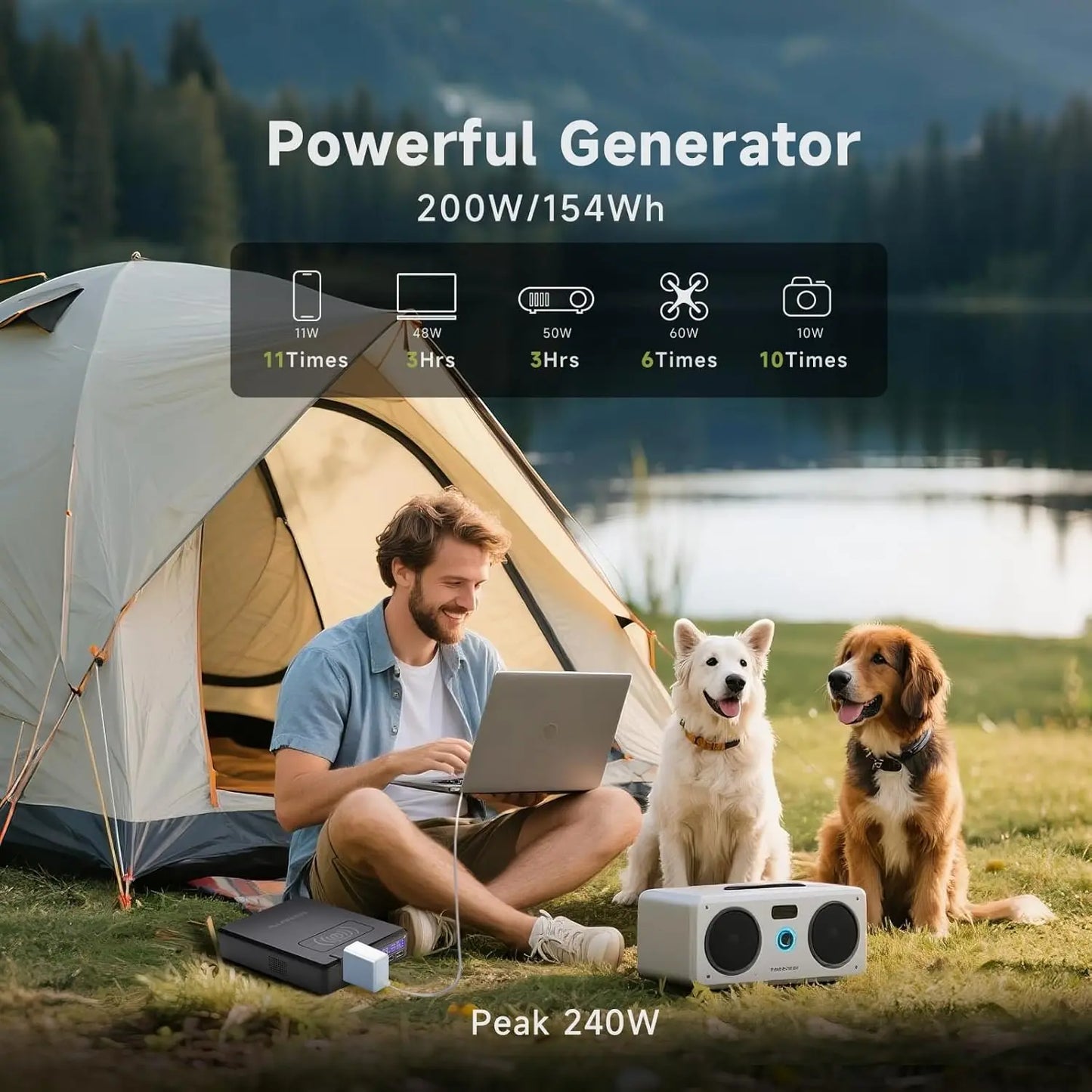 ALLPOWERS S200 200W Portable Power Station 154Wh Solar Generator for Camping RV