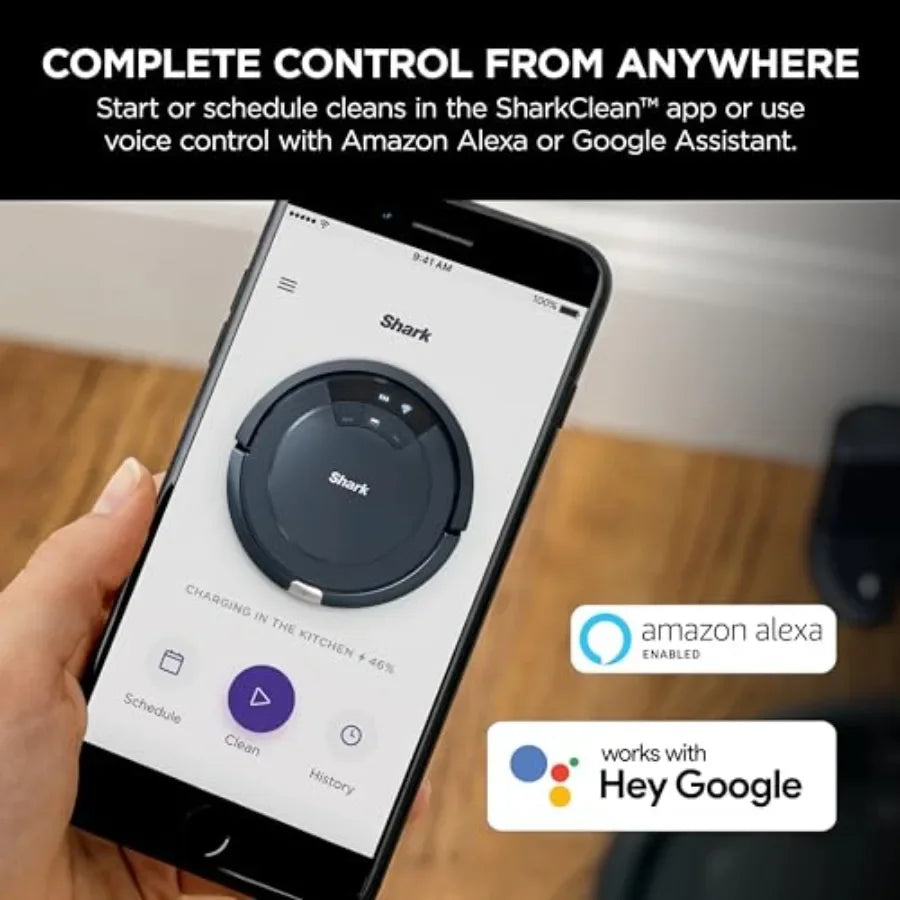 RV765 ION Robotic Vacuum for home use, ABS plastic, Deep Royal Blue, Wi-Fi connected with Alexa compatibility and 120min runtim