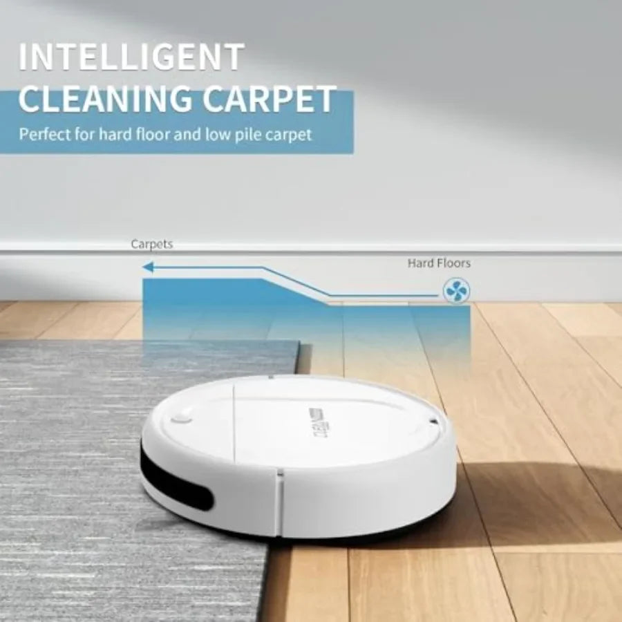 Home tile cleaning robot vacuum and mop combo with wireless touch button, silent operation, advanced obstacle avoidance, black