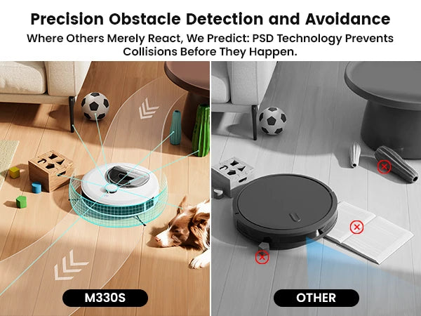 Lefant M330S Robot Vacuum and Mop, Upgraded LiDAR Navigation, 6000Pa Strong Suction , Self-Charge, WiFi/Alexa/APP, Multi-Surface