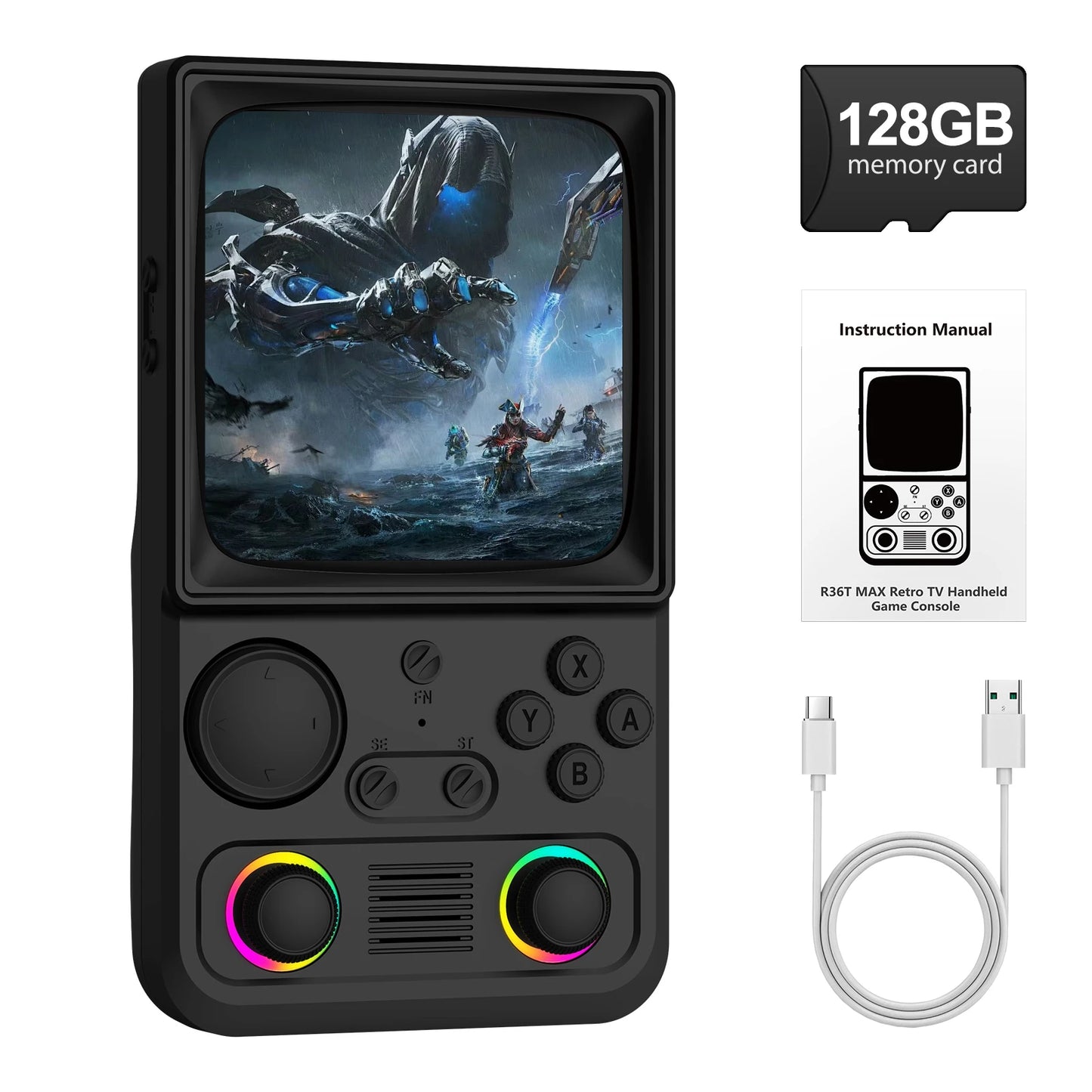 R36T MAX Handheld Game Console Support Wi-Fi 22000+Game 4.0" IPS Screen Portable Pocket Video Player Ship From US