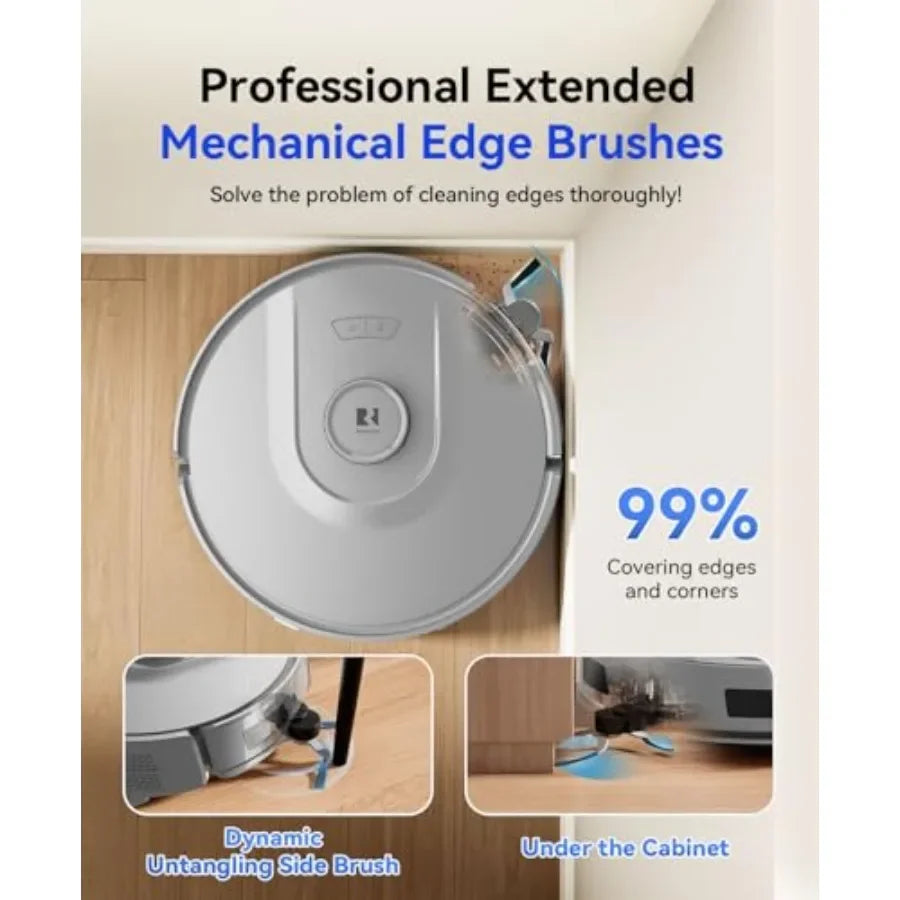 Robot Vacuum for Pet Hair and Carpets, 20000 Pa Suction with Mop Function, Gray R11, Lidar Navigation, 90-Day Self-Emptying, 5G