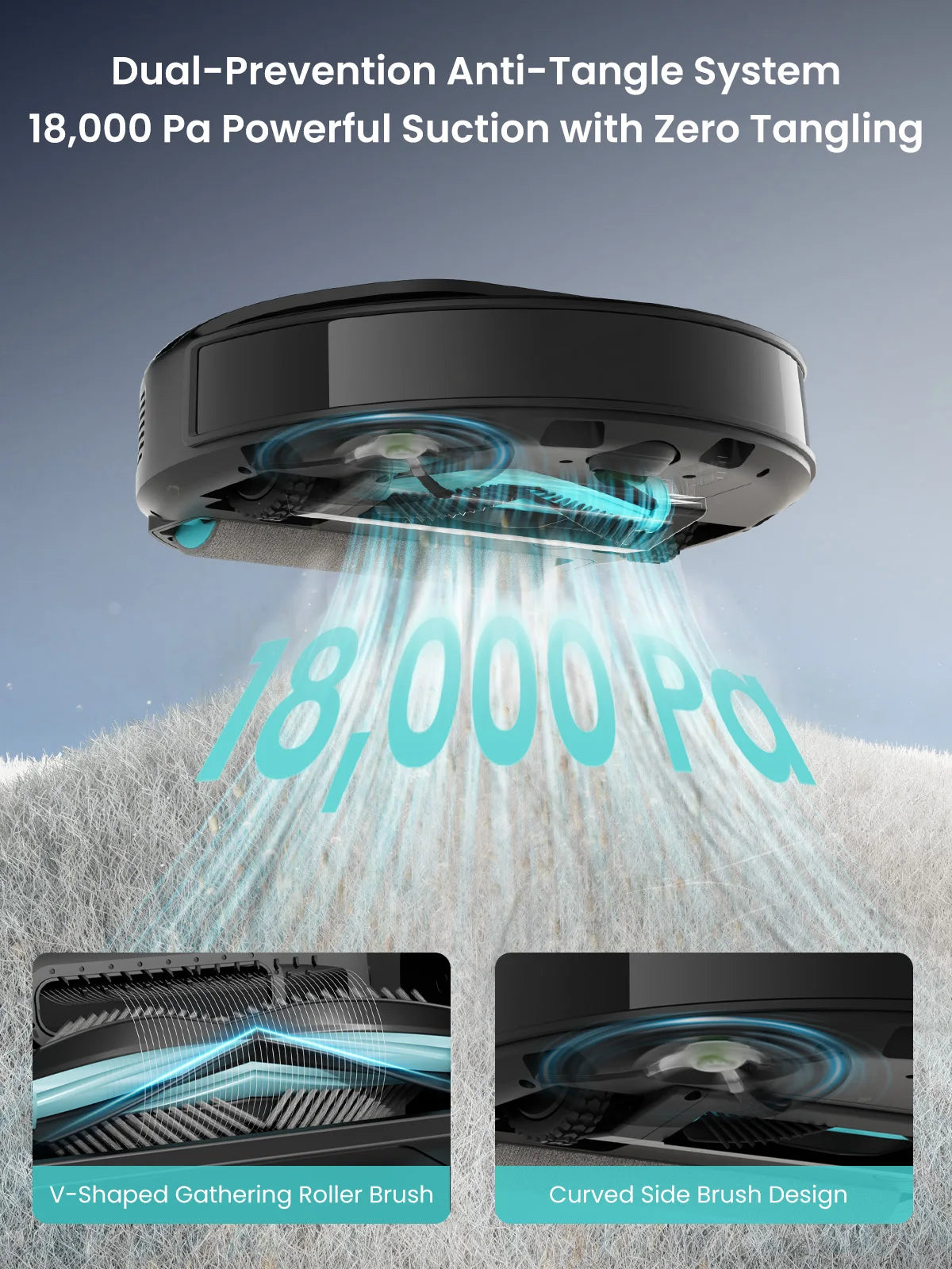 Lefant M5 Pro LiDAR Robot Vacuum and Mop, 18,000 Pa suction power, automatic dustbin emptying every 120 days, automatic mop wash