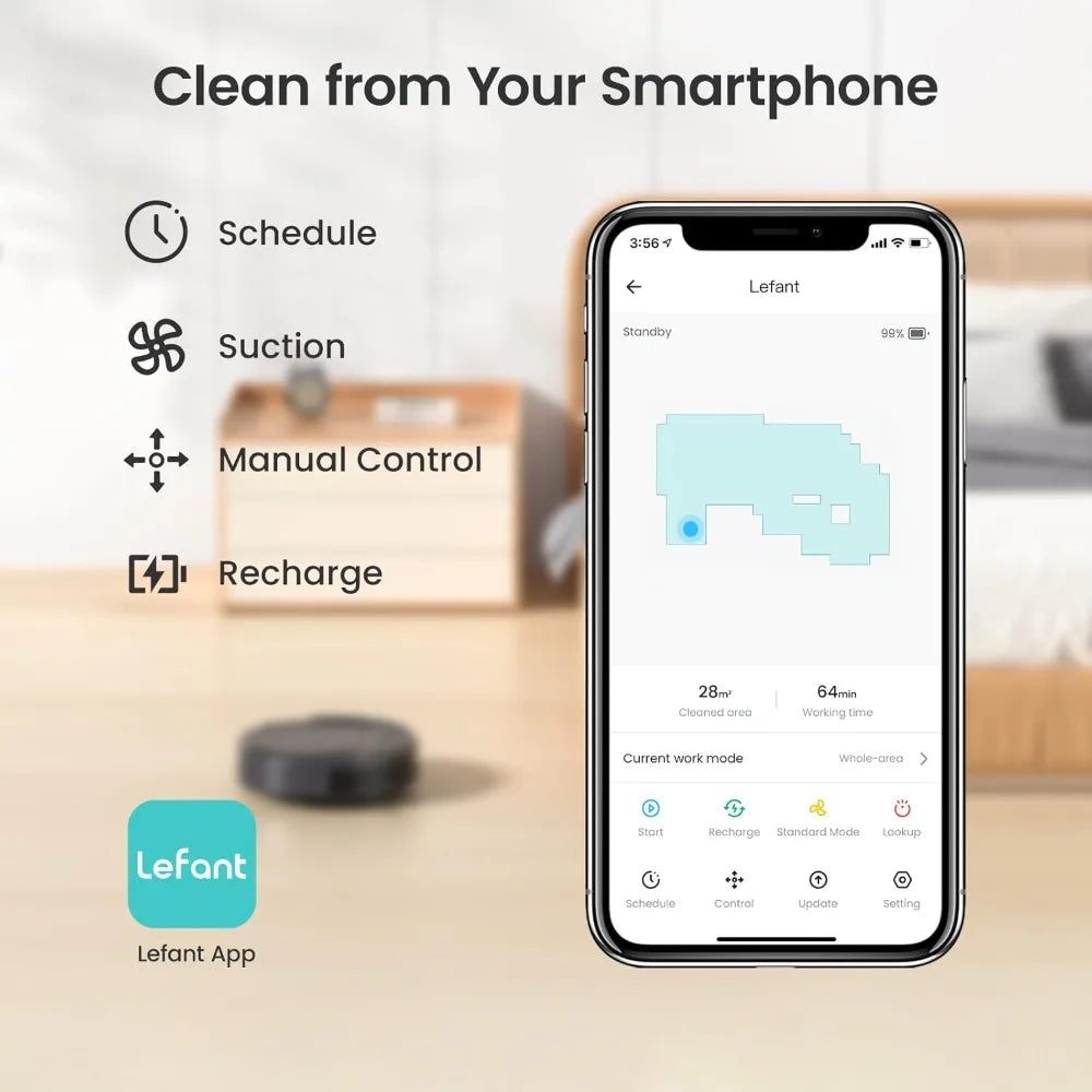 2200Pa Suction Robot Vacuum, 120 Min Runtime, WiFi/App/Alexa, Slim Auto-Charging, Anti-Collision
