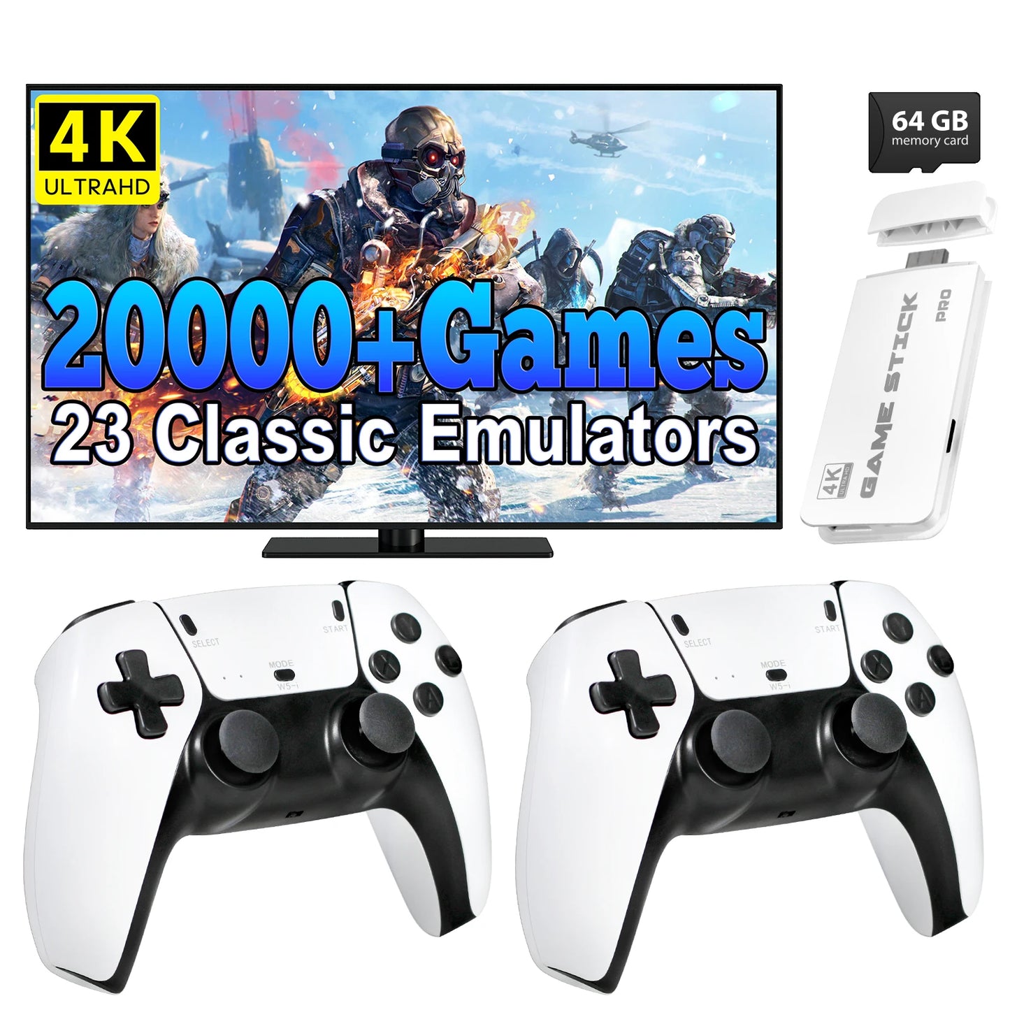 M15 4K TV Retro Handheld Game Console Stick 2.4G Dual Wireless Controller 20000+ Classical Games 23 Classic Emulaters