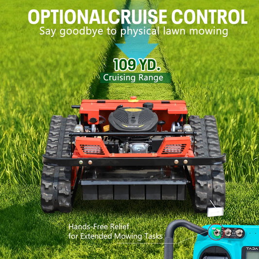 Remote Control Lawn Mower with 500mm Cutting Width, Electric Start, Zero Turn Lawn Mower Garden Orchard Slope Weeding Machine.