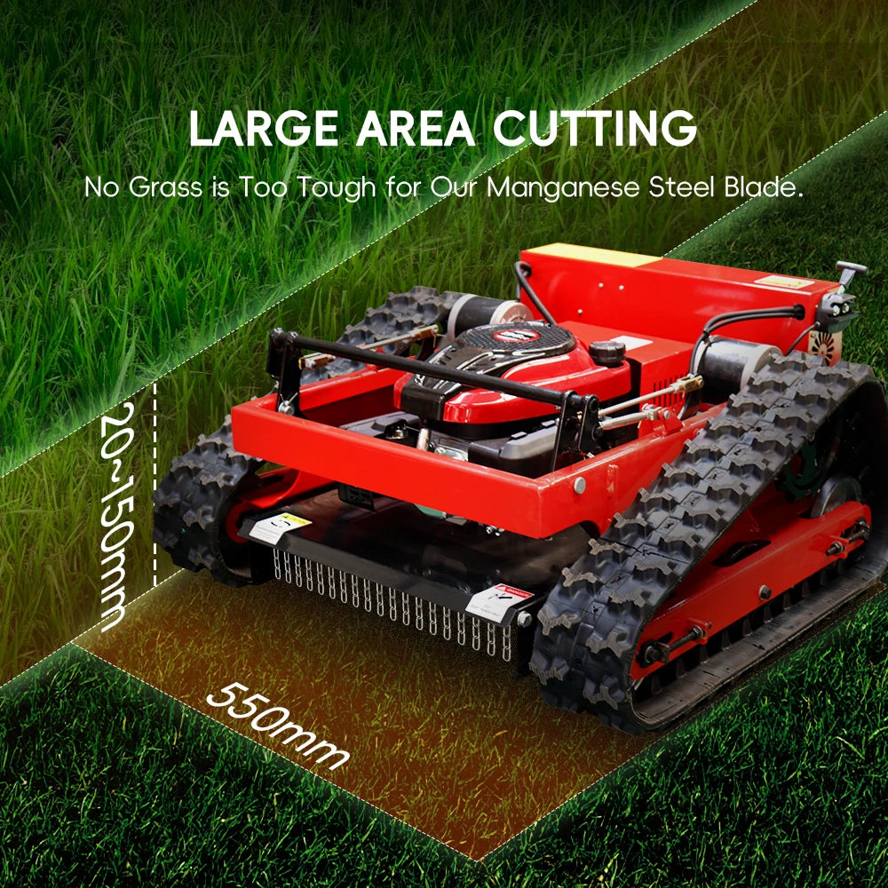 MMS 550mm Lawn Mower 196cc GAS Engine Electric Start Grass Cutting Machine Remote Controlled for Garden Lawns  Free Shipping