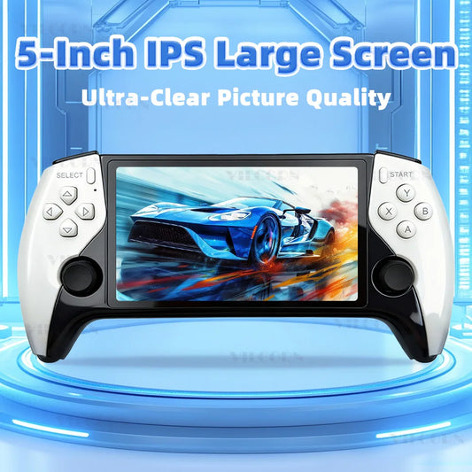 SF3500 Retro Game Console【5 Inch IPS HD】Handheld Game Players TV/Handheld/Desktop Modes Consolas with FHD Wireless Joystick