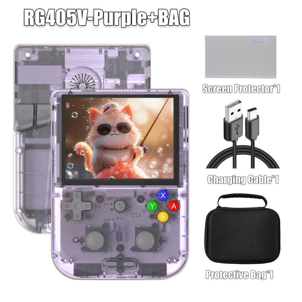Anbernic RG405V Handheld Game Console 4’’ IPS Touch Screen Android 12 Unisoc Tiger T618 64-bit Game Player 5500mAh OTA Update