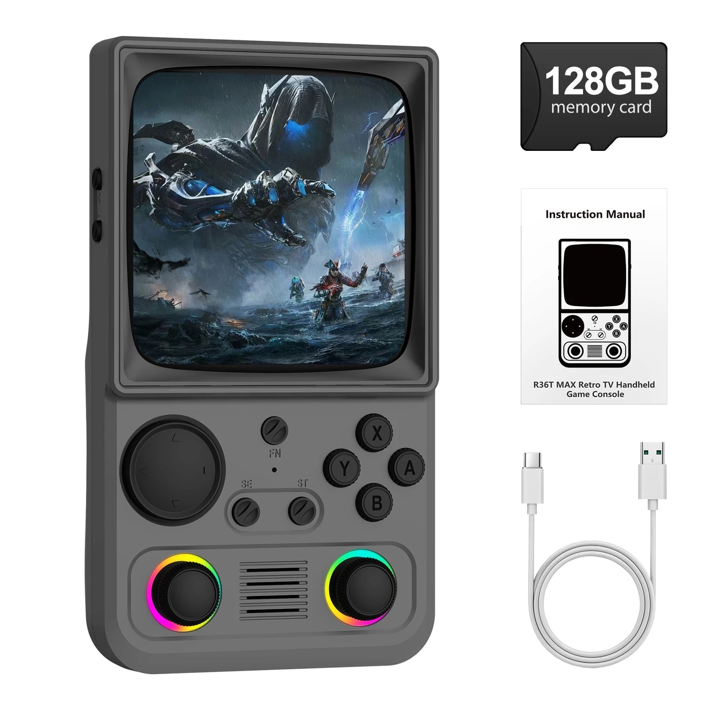 R36T MAX Handheld Game Console Support Wi-Fi 22000+Game 4.0" IPS Screen Portable Pocket Video Player Ship From US