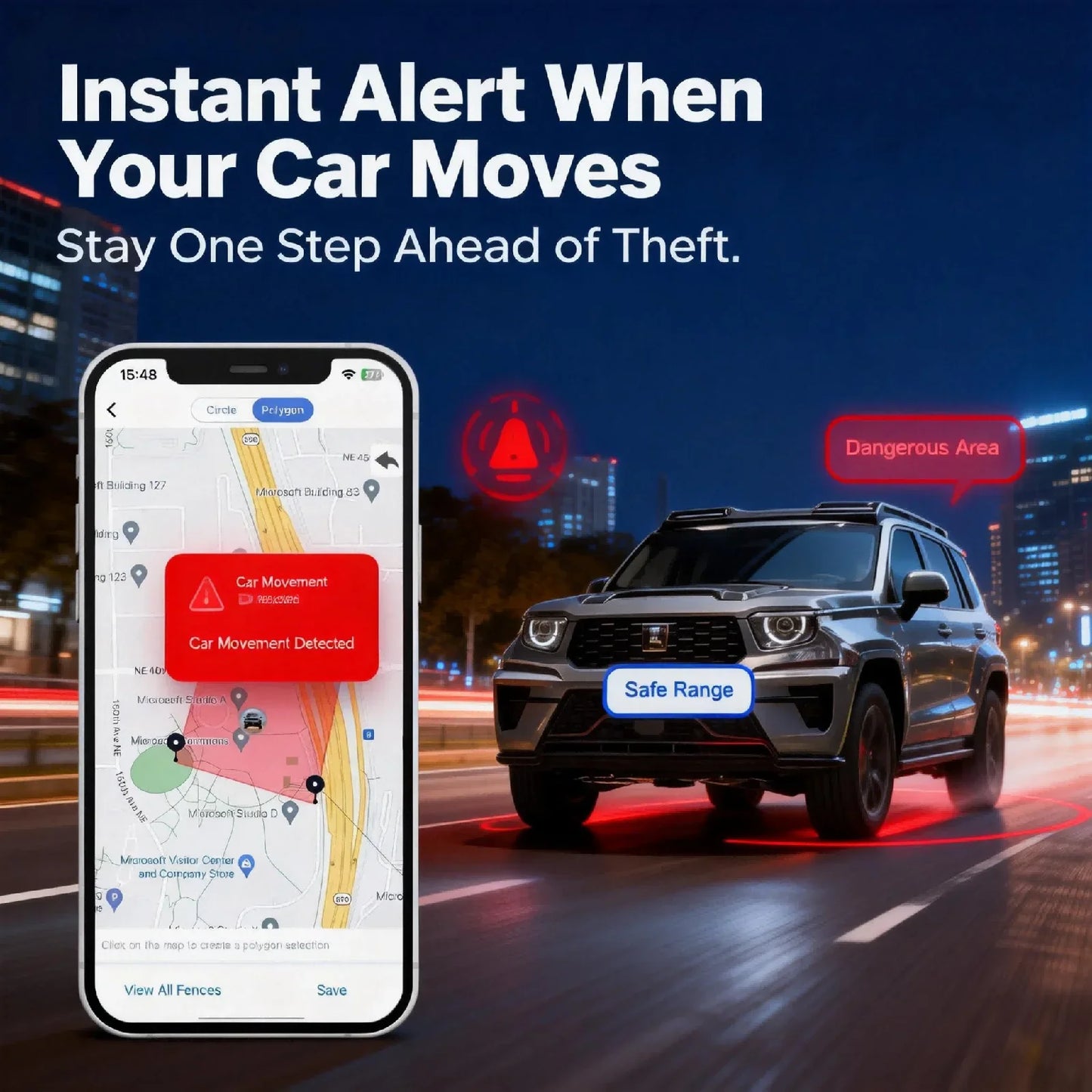 Portable 4G Car GPS Tracker Anti-Theft, Pickup Trucks Live Tracking, Motion & Tamper Alert, 30+ Days Standby with SIM - Paid APP