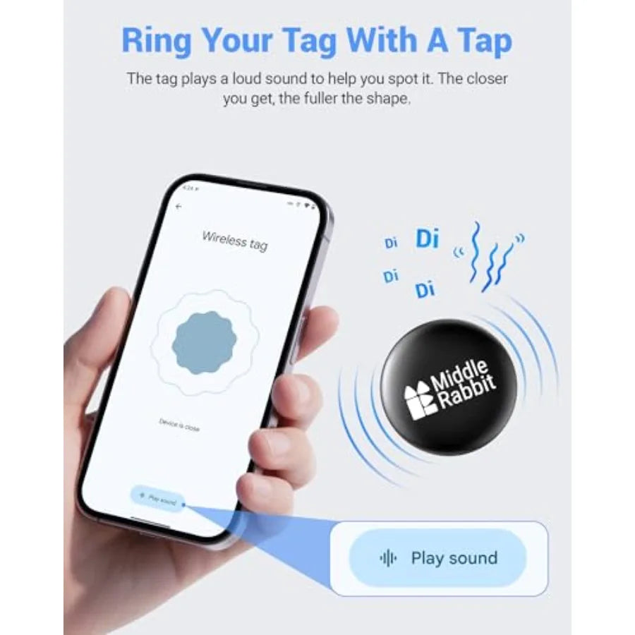 GPS Dog Tracker for Android, Dog Collar Tracker with Silicone Holder, Works with Google Find Hub, No Monthly Fee, Pet Tracker f