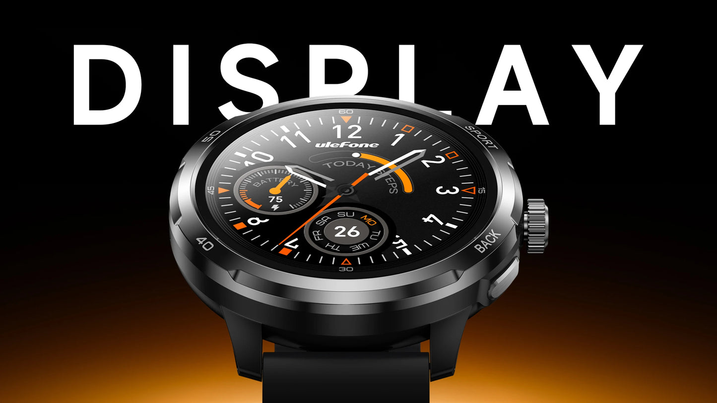 Ulefone Armor Watch Pro 1.5" AMOLED Smartwatch with Built-in GPS, Heart Rate Monitoring, Sports Watch for Men & Women