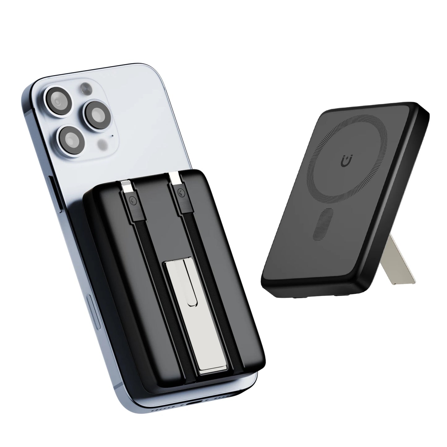 10000mAh Wireless Magnetic Power Bank 2-in-1 Fast Charging PD 22.5W Portable External Battery for For iPhone Samsung iWatch
