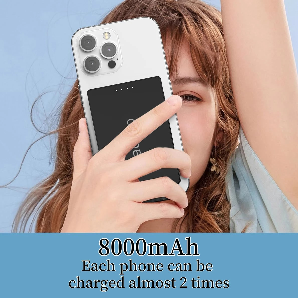 CHXDEV Mini Magnetic Power Bank Ultra-Thin 8000mAh Charger , Mini Power Banks For Card Holder Wallet, For IPhone XIAOMI Samsung