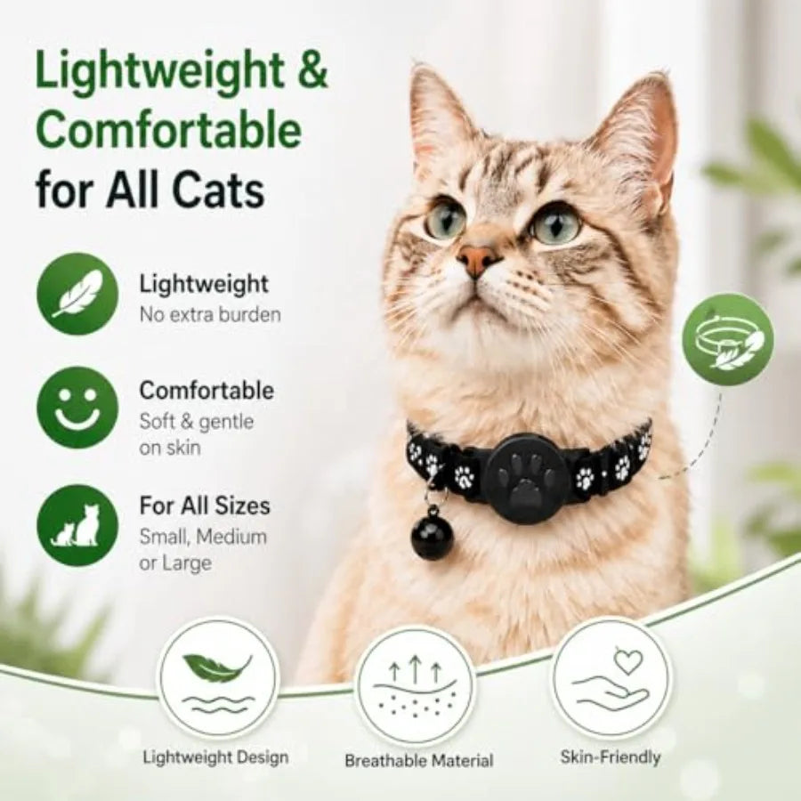Pet Tracker, GPS Collar for Cats, Smart tag, Waterproof Compatible with Find My, No Monthly Fee, Advanced Tracking Solution Sma