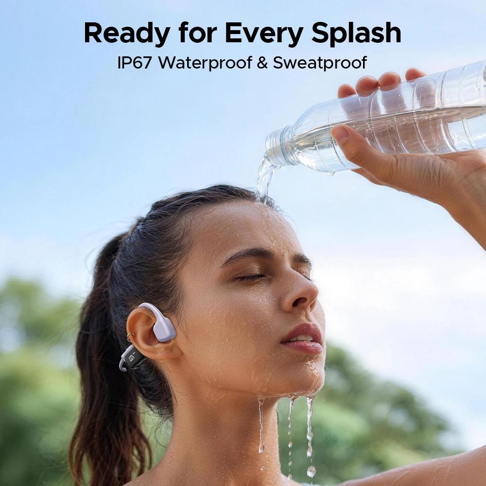 DOOGEE BoneBeat Run Digital Bone Conduction Earphone Waterproof Ear Hook Wireless Headphones Bluetooth 6.0 Headset For Running