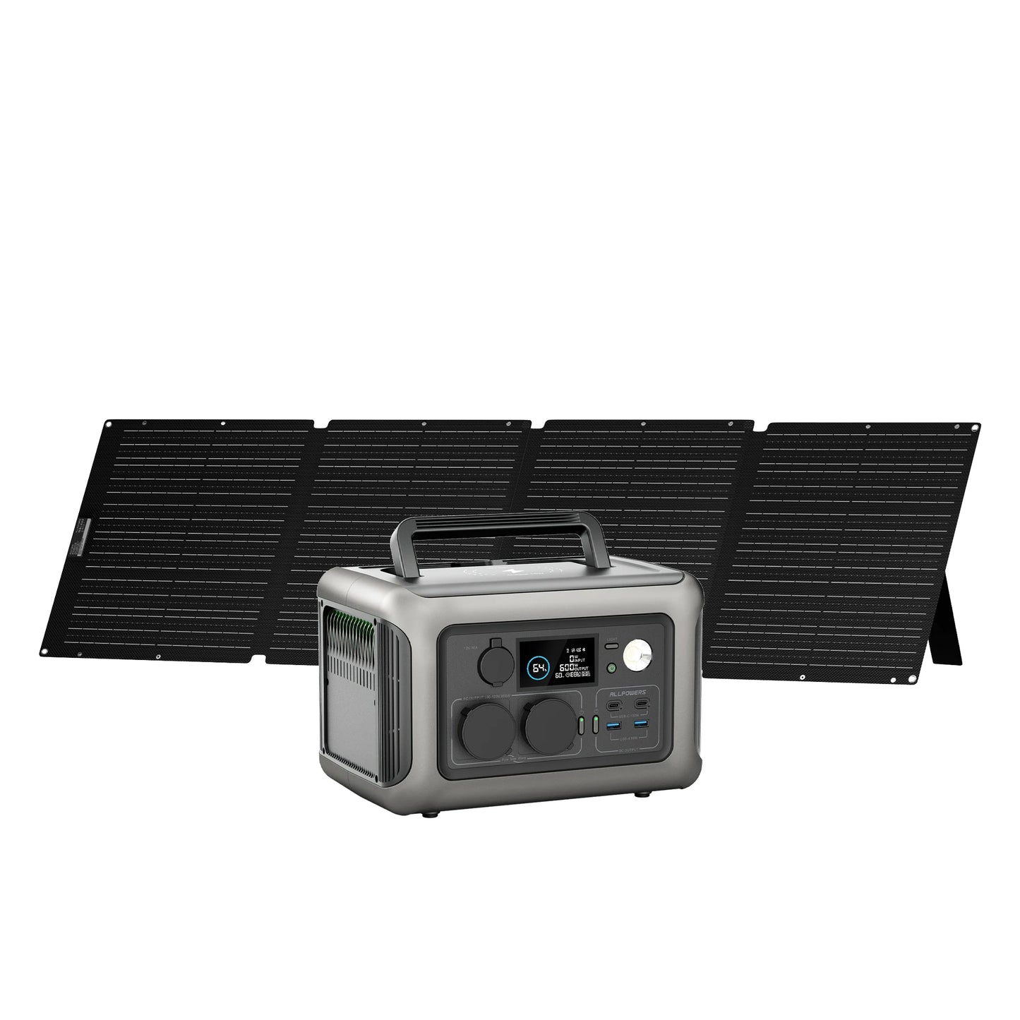 ALLPOWERS R600 299Wh 600W LiFePO4 Portable Power station with 100W / 140W / 200W Solar panel (Optional)  for Home use Camping RV