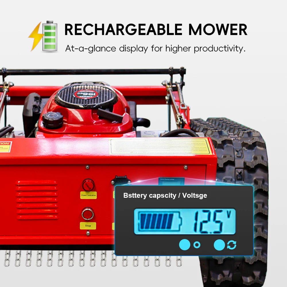 MMS 550mm Lawn Mower 196cc GAS Engine Electric Start Grass Cutting Machine Remote Controlled for Garden Lawns  Free Shipping
