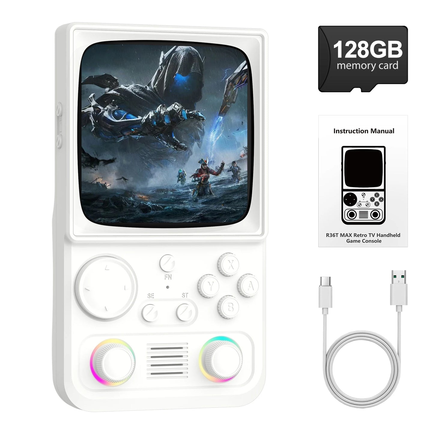 R36T MAX Handheld Game Console Support Wi-Fi 22000+Game 4.0" IPS Screen Portable Pocket Video Player Ship From US