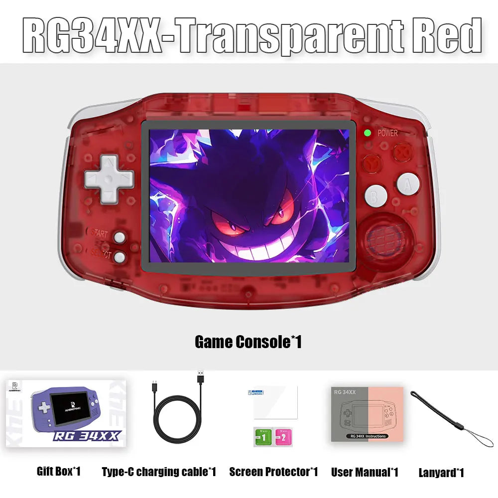 ANBERNIC RG34XX Handheld Game Consoles RG 34XX Retro Gaming Console Linux 64-bit 3500mAh Battery WiFi Bluetooth HD and TV Output