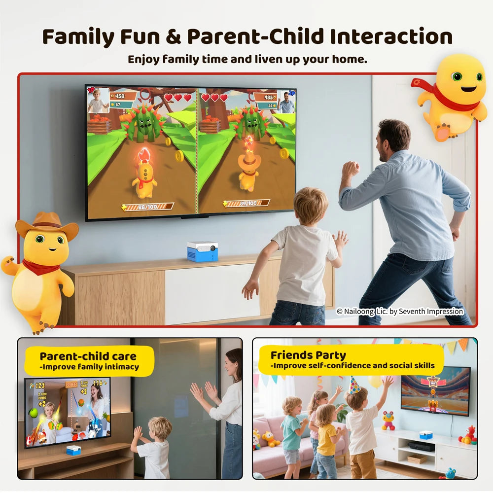 KINHANK MotionX Video Game Console Active Play System Monthly Updates No Controller Gift for Kids & Families