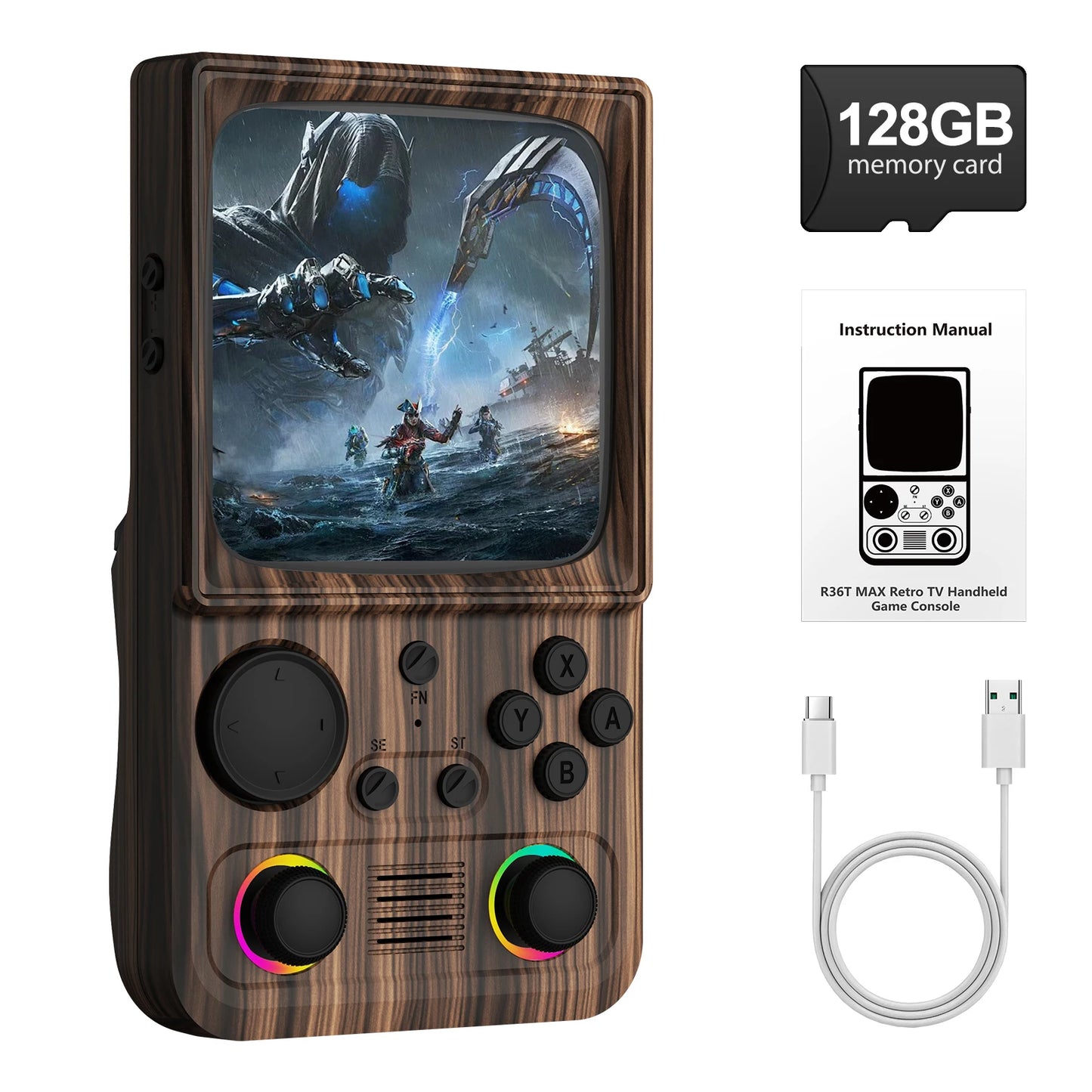 R36T MAX Handheld Game Console Support Wi-Fi 22000+Game 4.0" IPS Screen Portable Pocket Video Player Ship From US