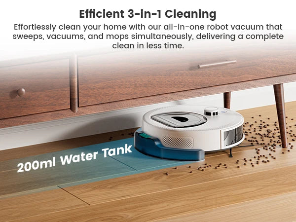 Lefant M330S Robot Vacuum and Mop, Upgraded LiDAR Navigation, 6000Pa Strong Suction , Self-Charge, WiFi/Alexa/APP, Multi-Surface