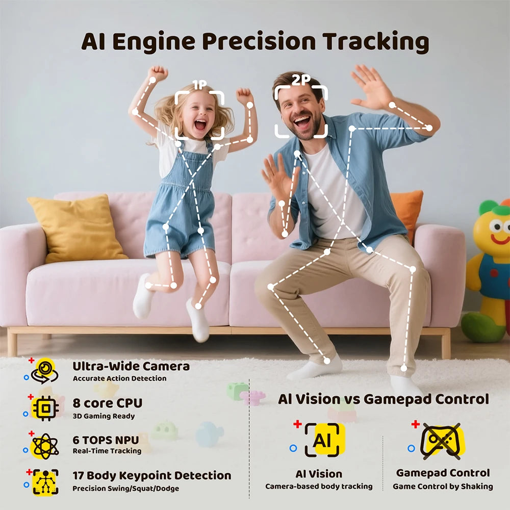KINHANK MotionX Video Game Console Active Play System Monthly Updates No Controller Gift for Kids & Families